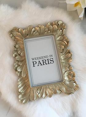 树脂工艺品欧式复古美式树叶6寸相框画框相架摆台创意家居装饰品