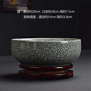 一叶大专用口径陶瓷大号培带底无莲孔碗草水花盆家用莲水仙铜钱