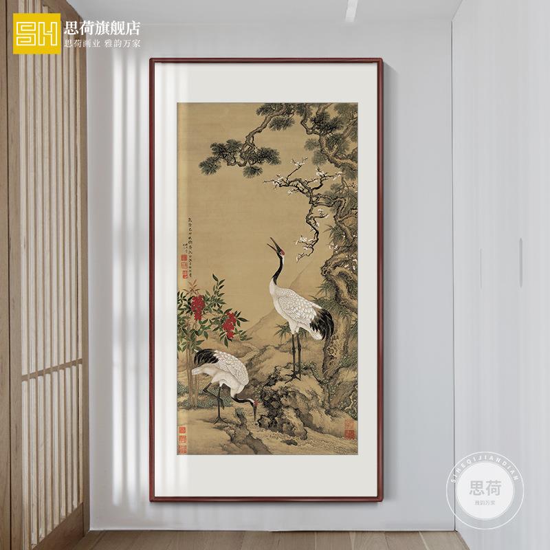 中式国画客厅廊玄关挂画大气入户走道装饰过背高景壁画端竖LY金秋