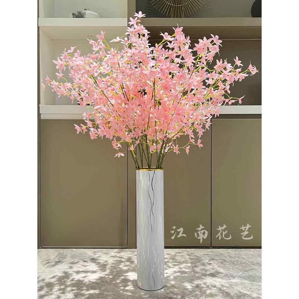 文心兰彷真花客厅落地摆设室内阳台装饰假花绢花婚庆花艺手工花
