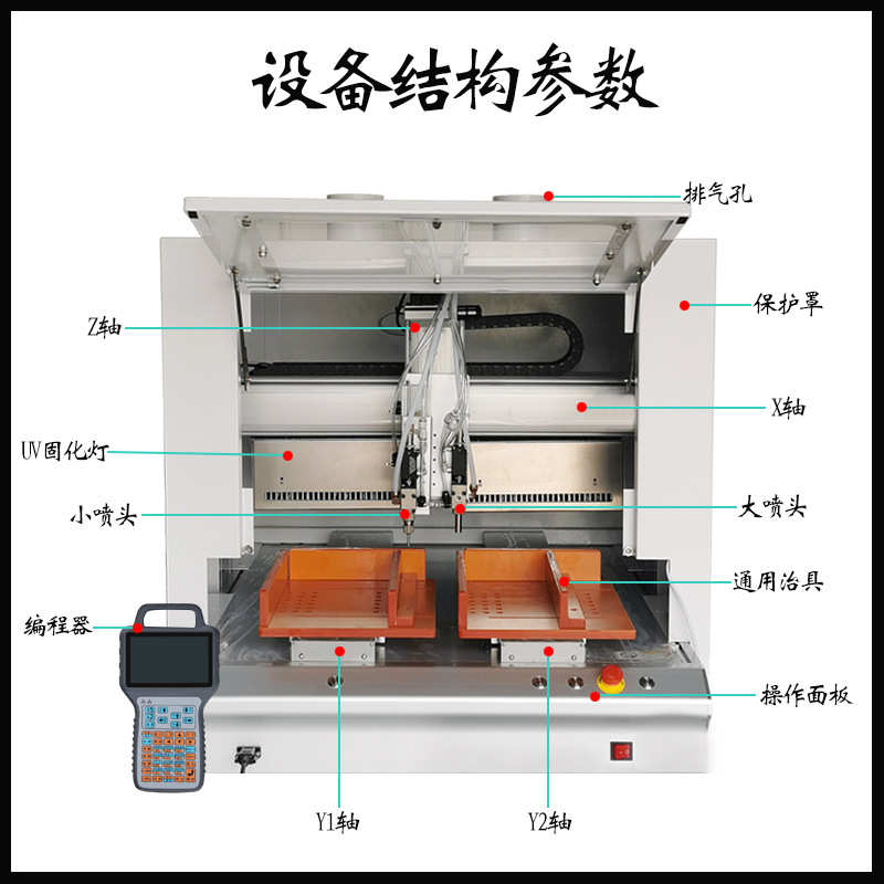 全自动三防漆喷涂机UV固化一体涂覆PCB电子元器件线路板表面喷涂