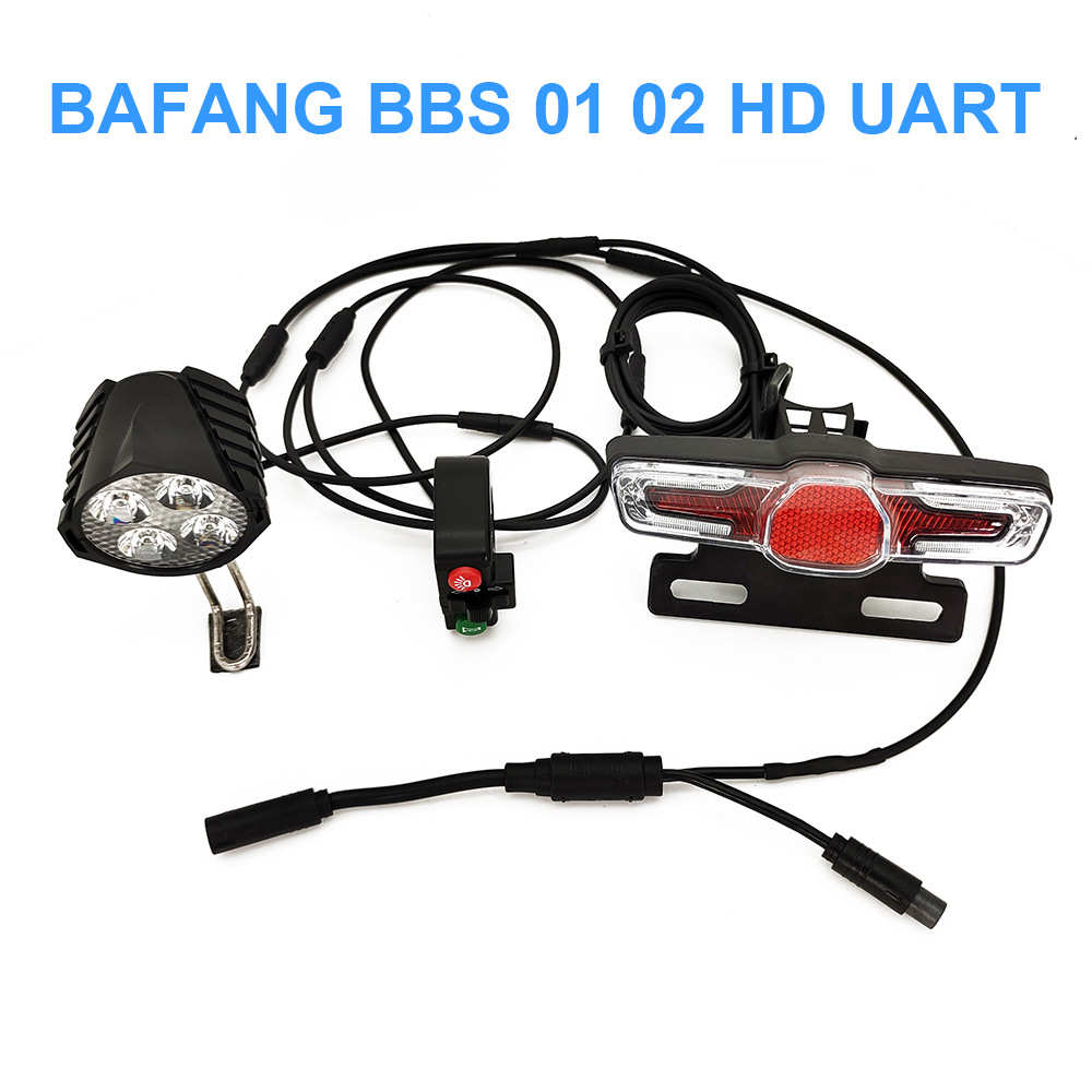 用于八方中置电机 BBS01 02 HD UART 防水线灯组套装带刹车转向灯