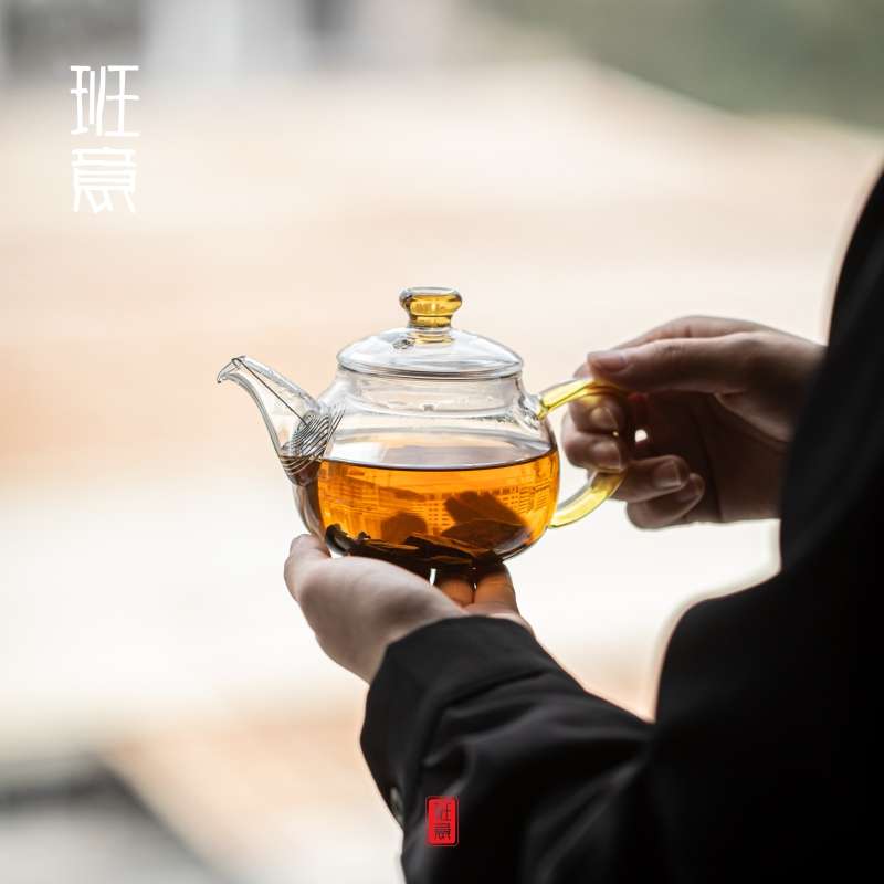 班意玻璃小茶壶小号单人耐高温煮泡茶壶带过滤简约功夫茶单壶茶具