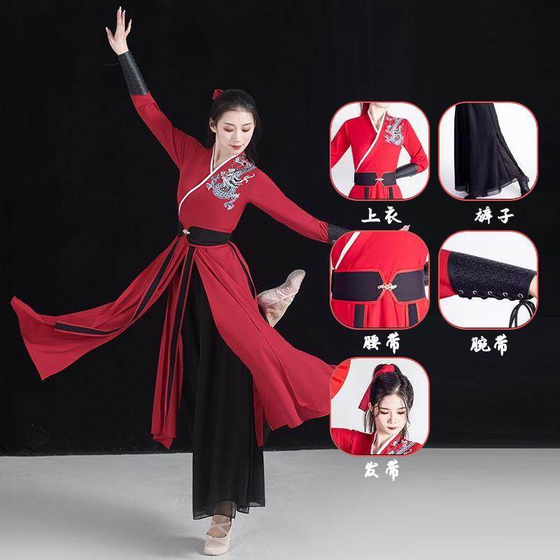 新款雪龙音古筝扇服蹈舞中式装表演剑舞舞服装女子新鼓表演服装