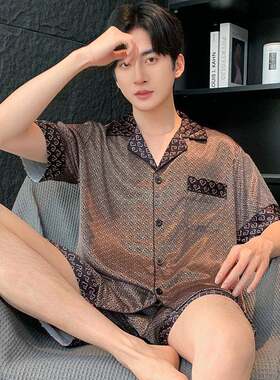 冰丝睡衣男夏季薄款短袖短裤男土夏款高级感丝绸2026新款男士夏天