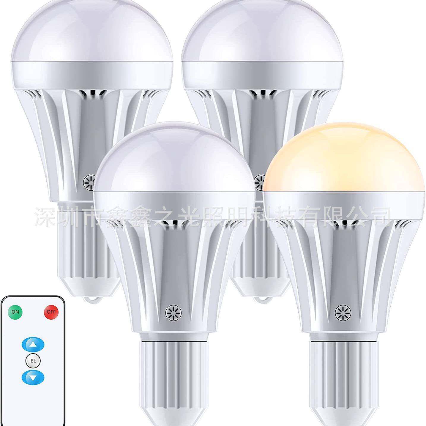 跨境亚马逊壁灯用灯泡 暖光e26遥控器调光 可充电led球泡