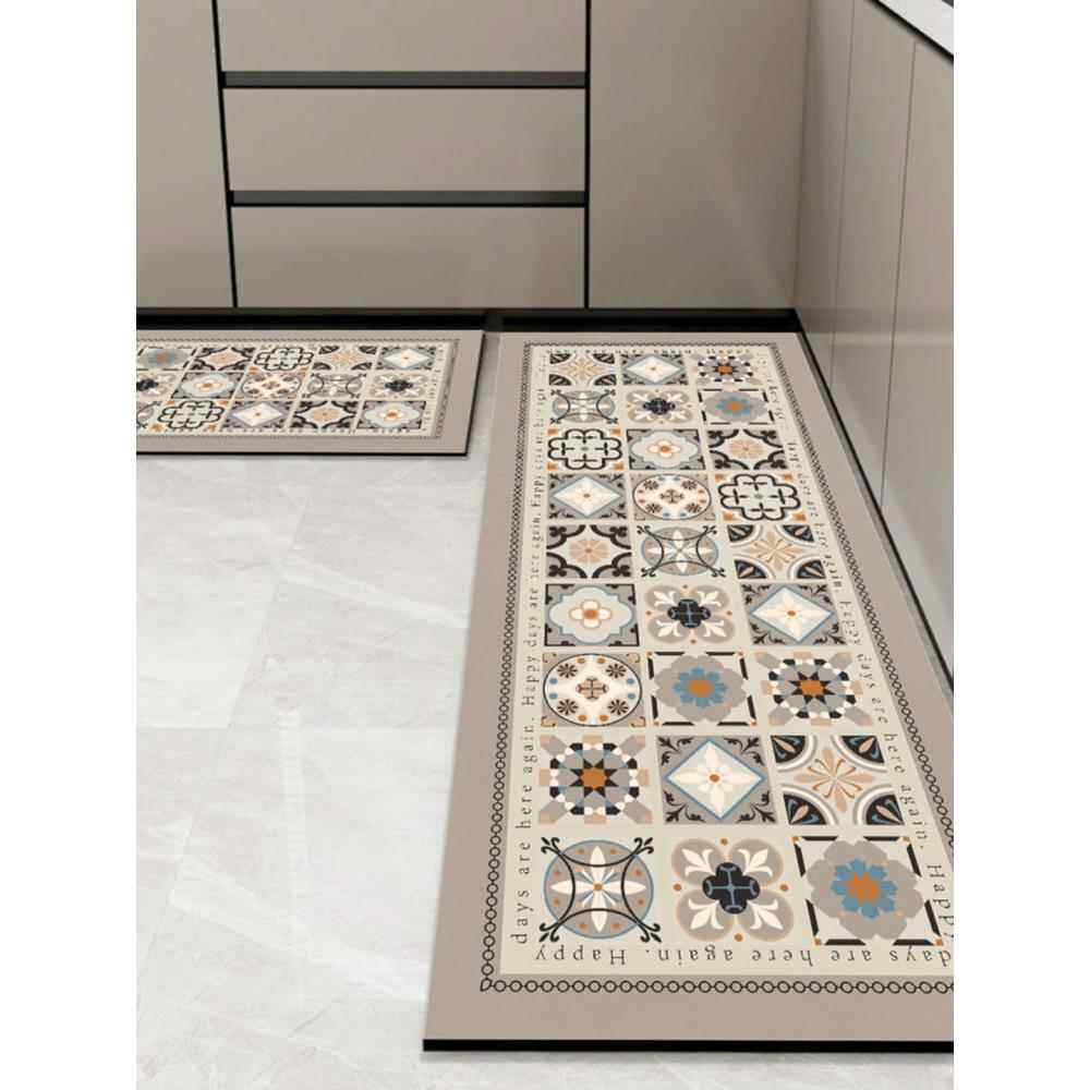 新款厨房地垫耐脏防滑吸水防油垫硅藻泥脚垫子L型可擦免洗地毯