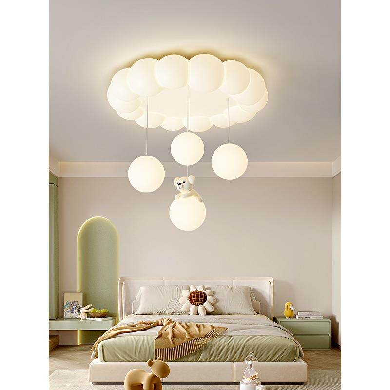 护眼奶油风云朵主卧室灯吸顶灯可爱少女孩公主儿童房间灯中山灯具