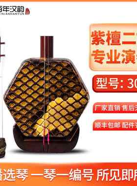 汉韵二胡中老年演奏二胡手工专业精品小叶紫檀型号302