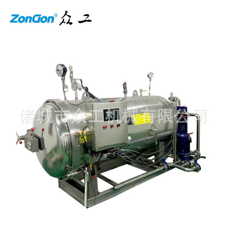 酱牛肉高温高压卧式杀菌锅1.2*3.6双层水浴全自动卧式杀菌锅