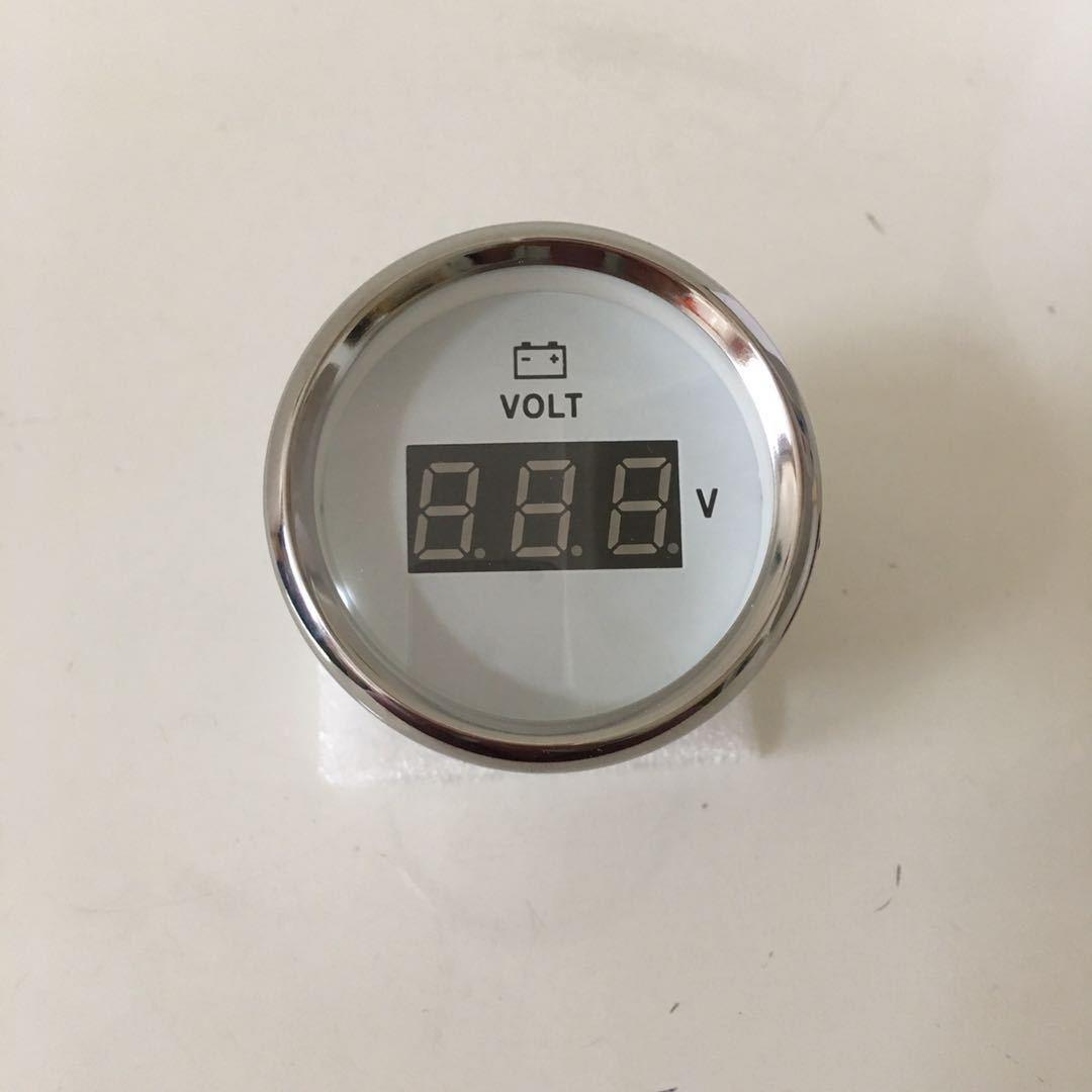 数字显示电压表头直流电12v24v货车轮船汽车用电压显示器 带灯
