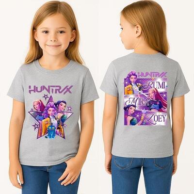 H 67193 KPop Anime Cartoon Print T Shirt 卡通印花T恤