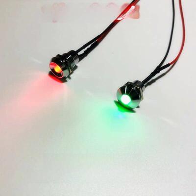 开孔10MM金属凹头超高亮LED小型机器带线指示灯3V5V9伏12V24V220V