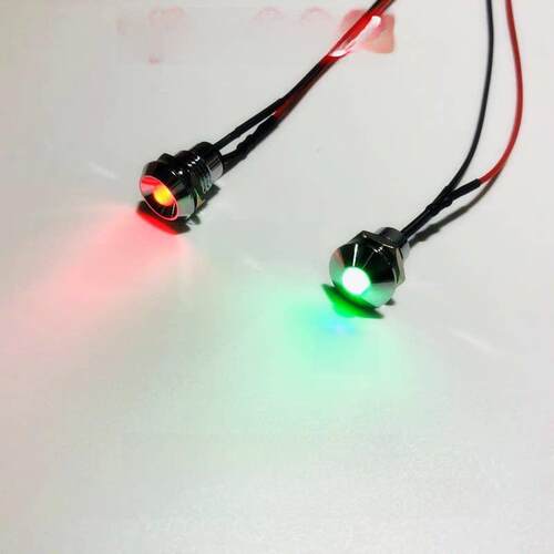 开孔10MM金属凹头超高亮LED小型机器带线指示灯3V5V9伏12V24V220V