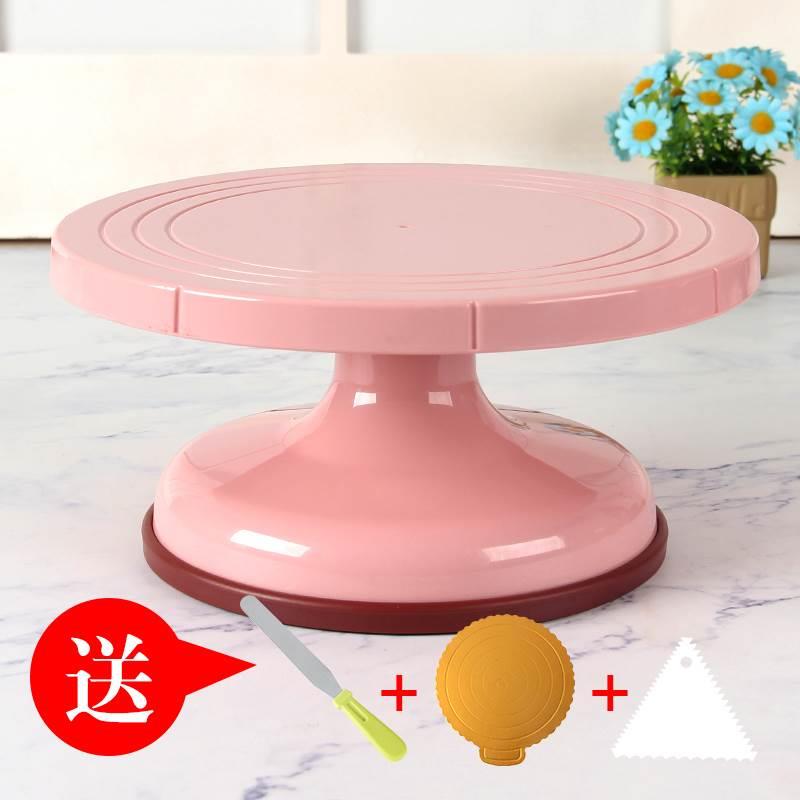 裱花台8 10寸生日蛋糕塑料玻璃铝合金裱花转台防滑转盘套装家用