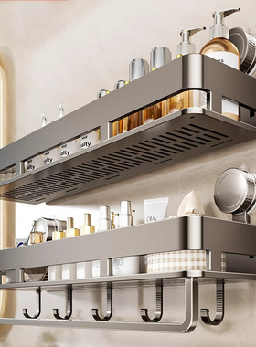 卫生间置物架浴室吸盘架子免打孔厕所洗漱台上方壁挂洗澡墙角收纳