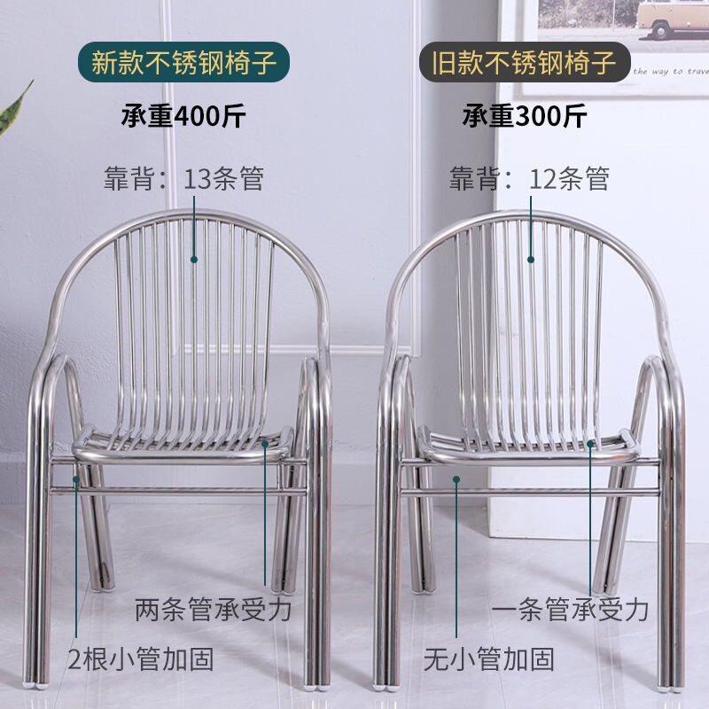 不锈钢椅子304家用靠背椅 单人办公椅 户外沙滩椅 餐椅 阳台休