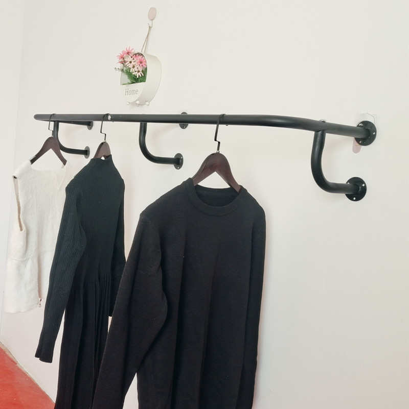 服装展示架陈列衣杆壁挂式侧挂上墙架女装店内裤货架童装店挂衣架