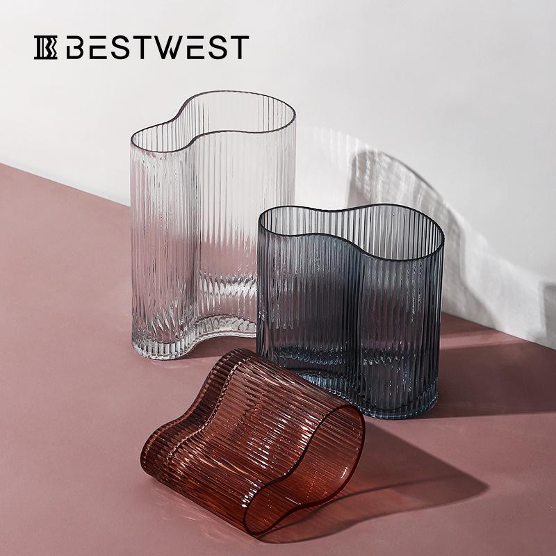 博西家居 北欧ins风透明水培玻璃小花瓶摆件家居软装饰品插花器