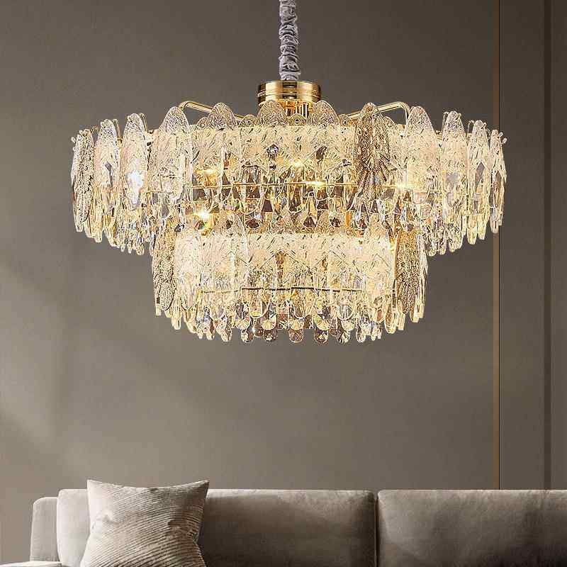 铧锒法式客厅吊灯高端大气卧室主卧水晶吊灯大师设计餐厅中山灯具