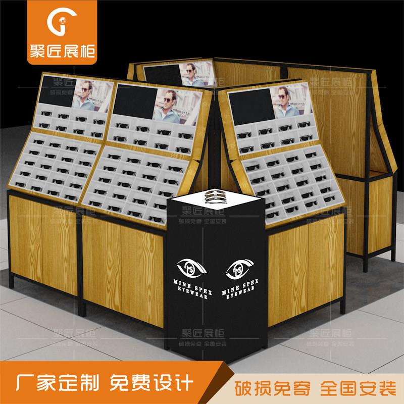 太阳镜多层抽屉眼镜柜眼镜柜台展示柜开放式中岛展示柜格子眼镜柜