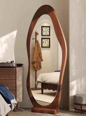 家全镜NEV身服装店试红衣镜子网女士卧室穿衣镜落地壁挂用木托中