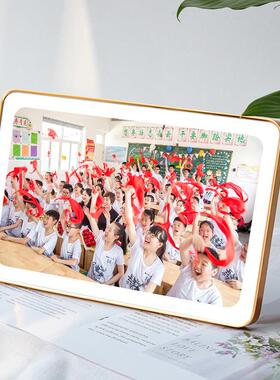 V45O毕业水照摆相框晶版画台体幼儿园照片小学初中F76S8M65班级集