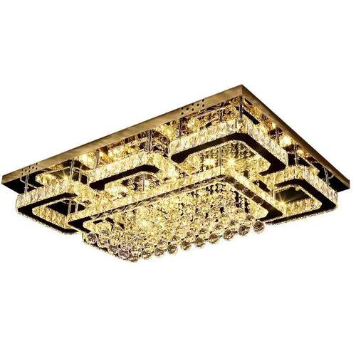 简约后现代客厅水晶灯方形轻奢主卧室led水晶吸顶灯全屋套装灯具
