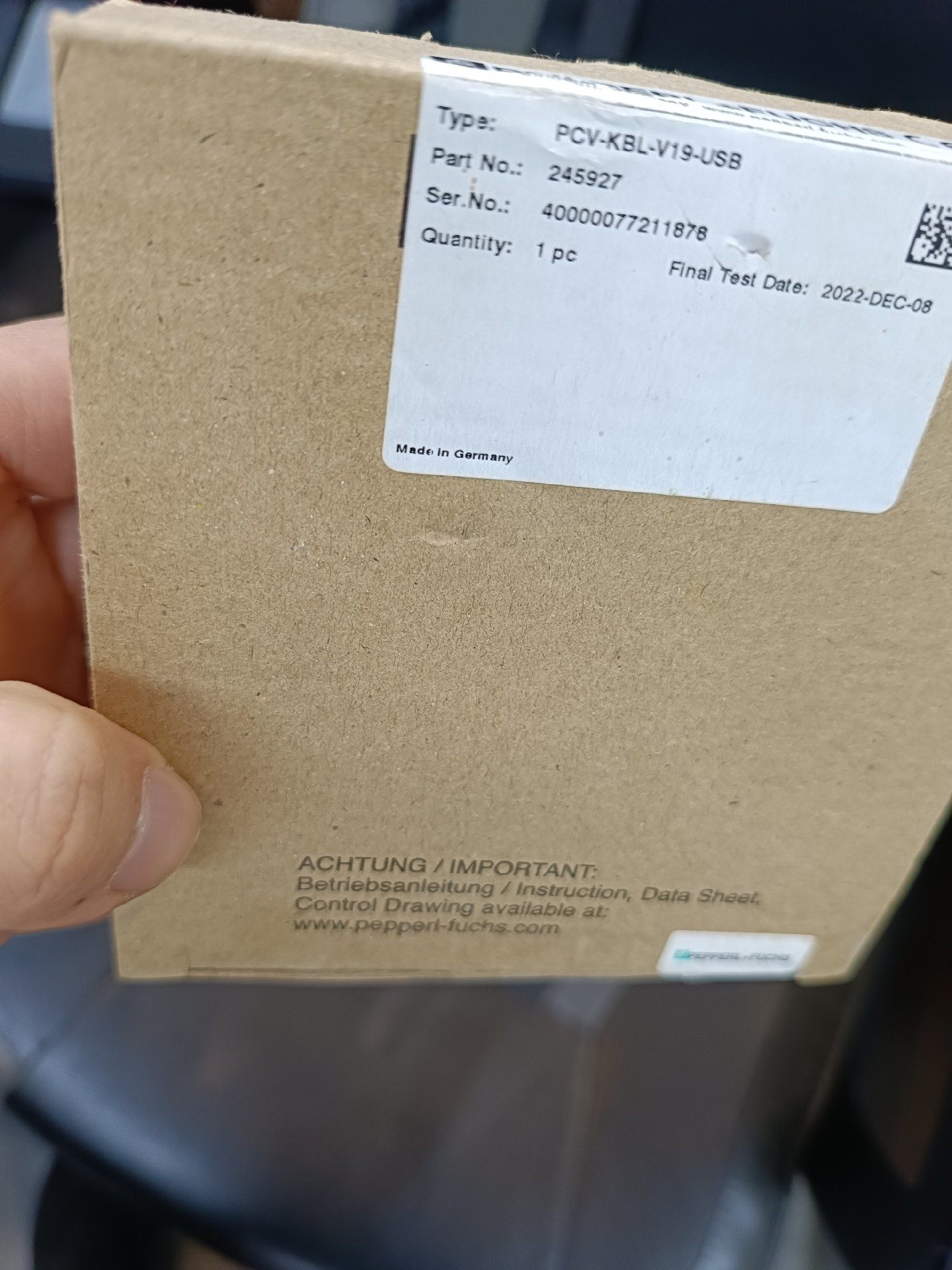 PCV-KBL-V19-USB倍加福传感器数量1台，全新原装