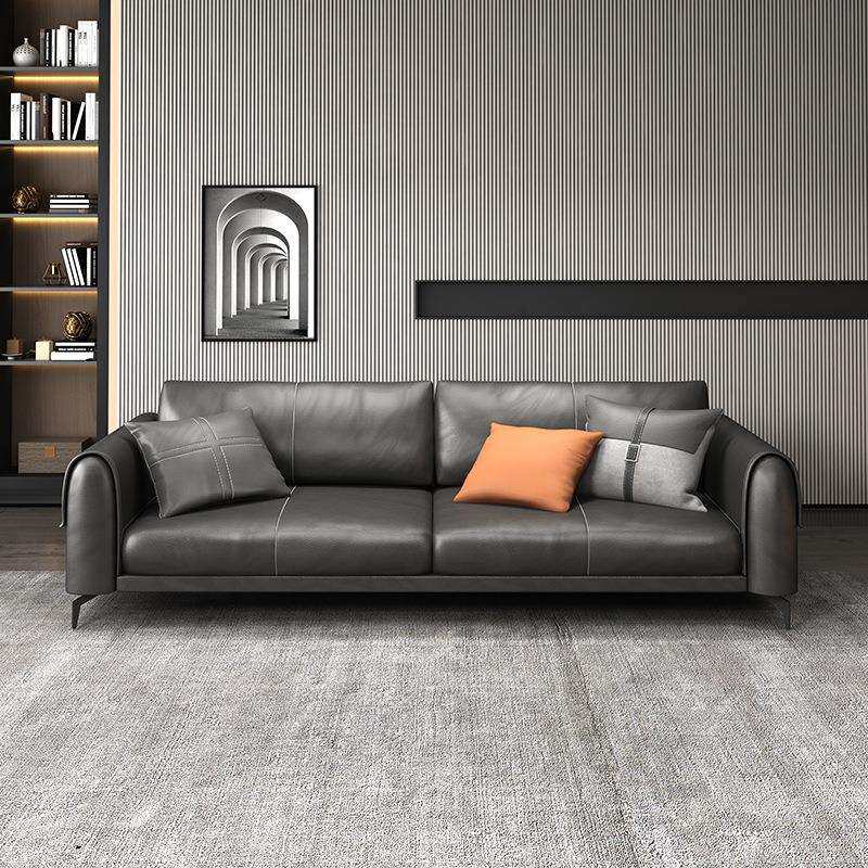 办公沙发茶几组合商务接待休闲区简约真皮三人位办公室商务办公