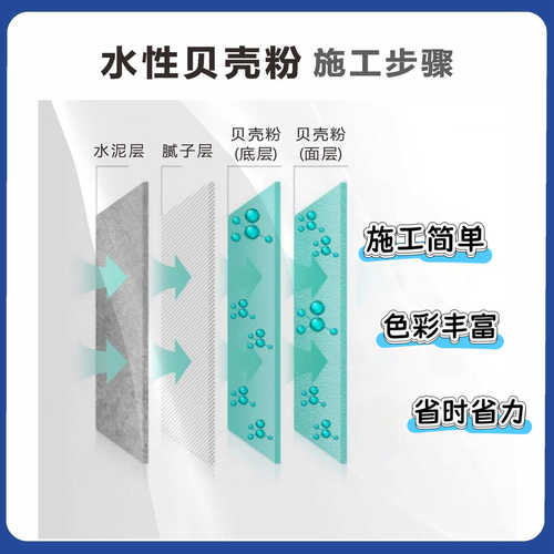 科罗菲那自刷无味翻新水性贝壳粉原浆批发家用室内外墙面贝壳粉