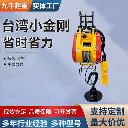 小金刚吊机220v便携式家用悬挂式提升机500kg升降钢丝绳电动葫芦