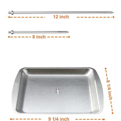 跨境亚马逊不锈钢方形螺钉垂直串烤锅盘架3根克拆卸带刷子手套