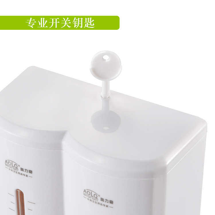奥力奇酒店二合一双头手动壁挂式皂液器 塑料手动按压皂液机