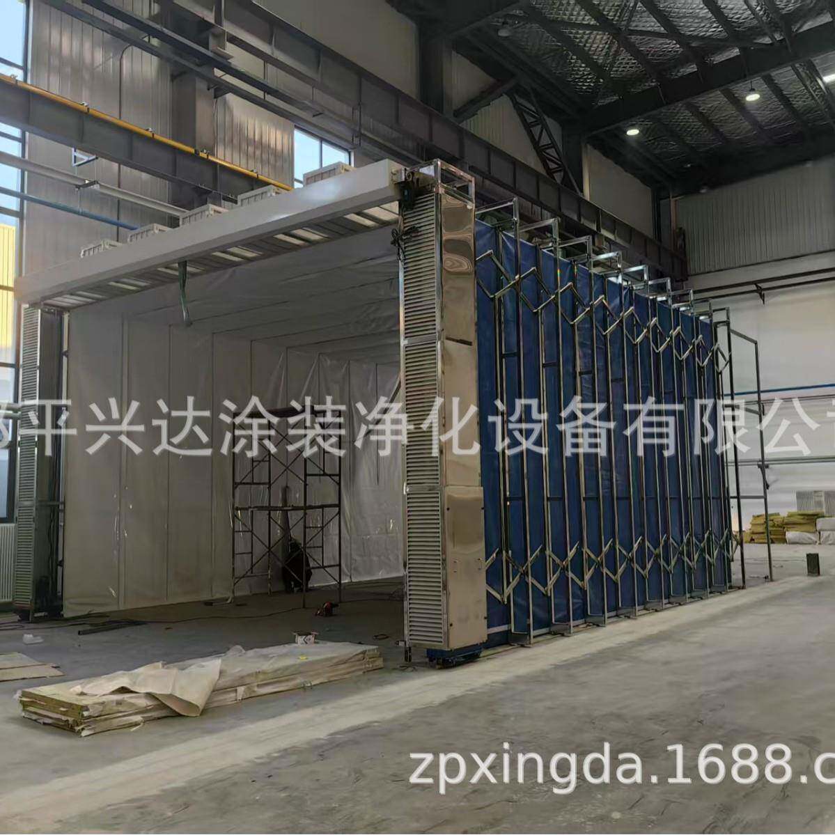 移动式伸缩喷漆房大型喷烤漆房电动家具喷烤漆房打磨房环保喷漆房