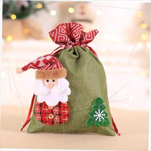 Linen bag bunches apple cookie Christmas Candy gift