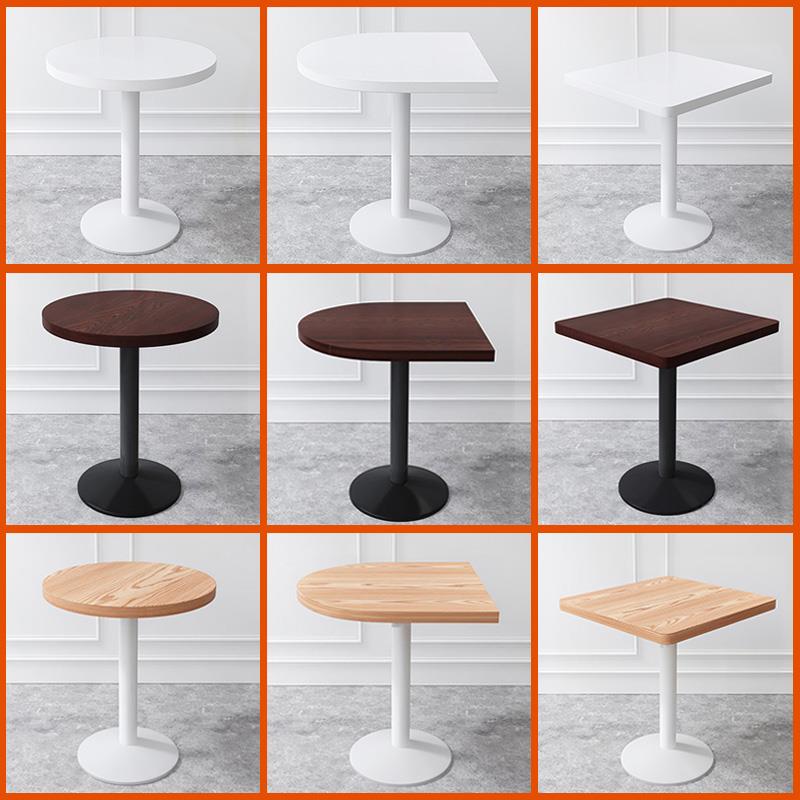 ins网红白色奶茶店桌椅小吃店咖啡厅快餐店桌子半圆餐桌餐饮商用