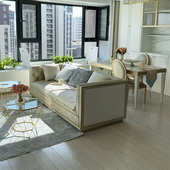 北欧实木沙发布艺客厅茶几组合家具法式 轻奢简欧宫廷小户型奢华