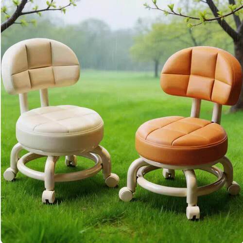 万向轮小凳子家用滑轮矮凳儿童板凳小椅子带轮移动圆凳客厅沙发凳