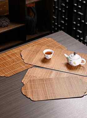 手工竹制茶席工艺竹编功夫茶具配件泡茶隔热垫子竹席干泡茶席茶垫