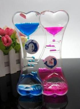 动感创意双色双心油漏沙漏油滴漏水漏水滴彩色计时器沙漏生日礼品