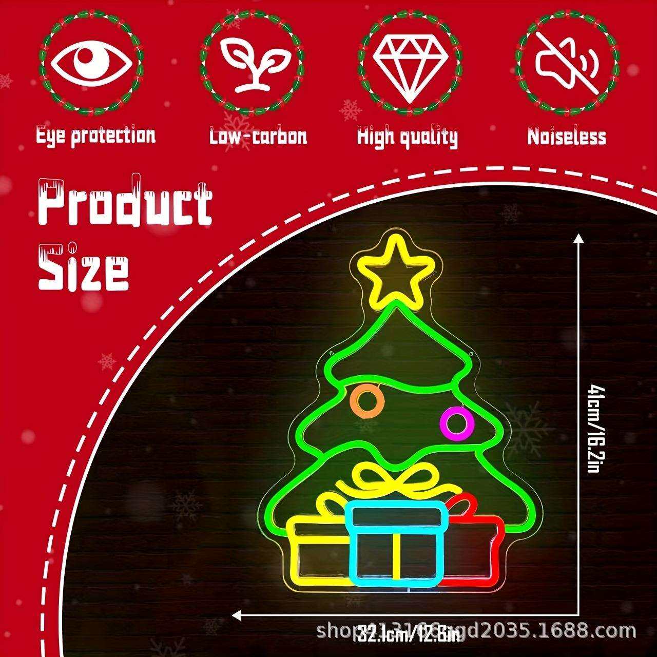 跨境亚马逊led霓虹灯Merry Christmas圣诞节装饰灯氛围灯发光灯牌