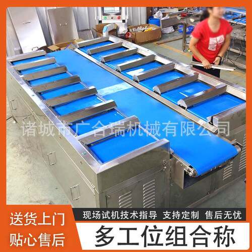 全自动生蚝多工位组合秤榴莲水果重量分选机海参鱼片配重组合称
