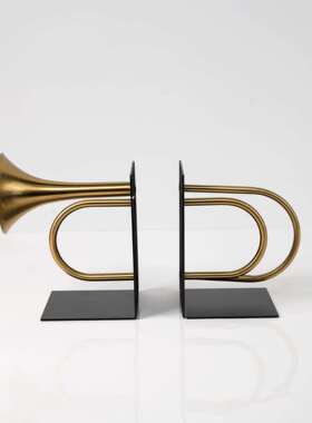 代创意金色现喇叭ZCR子旋律书档件样摆板房客厅书房柜展厅陈设装