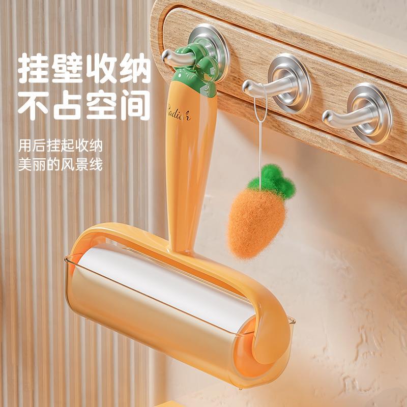 粘毛器滚筒替换纸滚刷粘尘纸家用卷纸芯衣服毛沾毛黏毡可撕式毛发