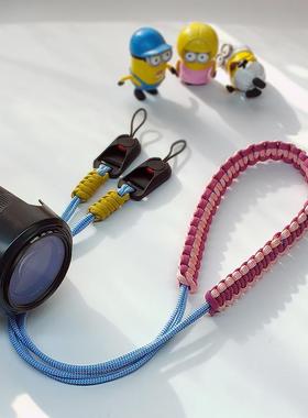 相机斜挎快拆减压背带彩色手工编绳旅游出国户外防丢失盗抢挂绳