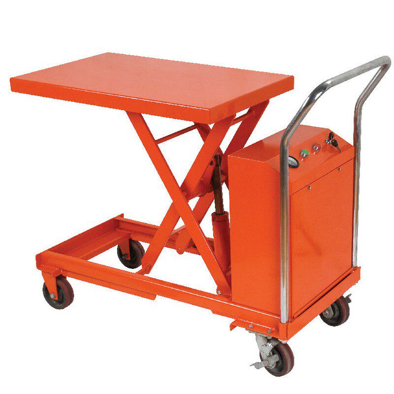 液压手推电动平台车剪叉式脚踩平板升降平台小推车移动小型工作台