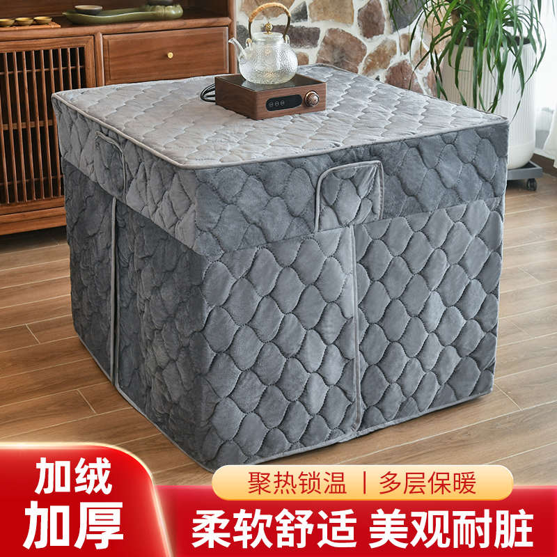 加厚烤火罩冬季新款加绒正方形火炉电炉桌罩桌子家用暖炉取暖桌布