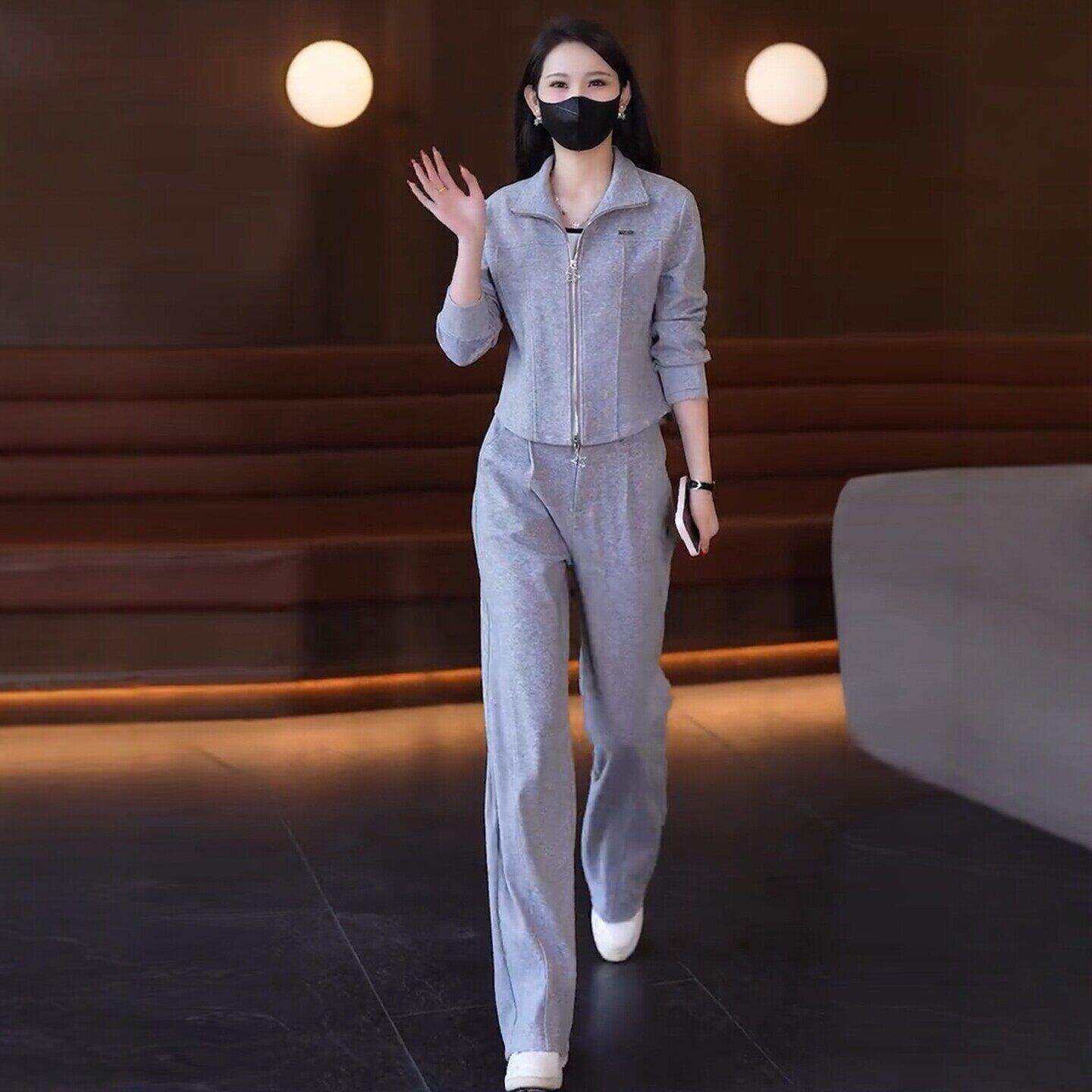绝美巨好看休闲运动套装女2026春装新款独特漂亮卫衣阔腿裤两件套