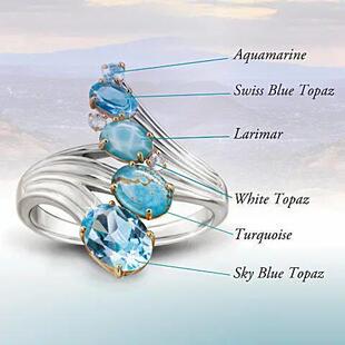 Oval Rings Charm Classic Color Turquoise Silver Engag Female